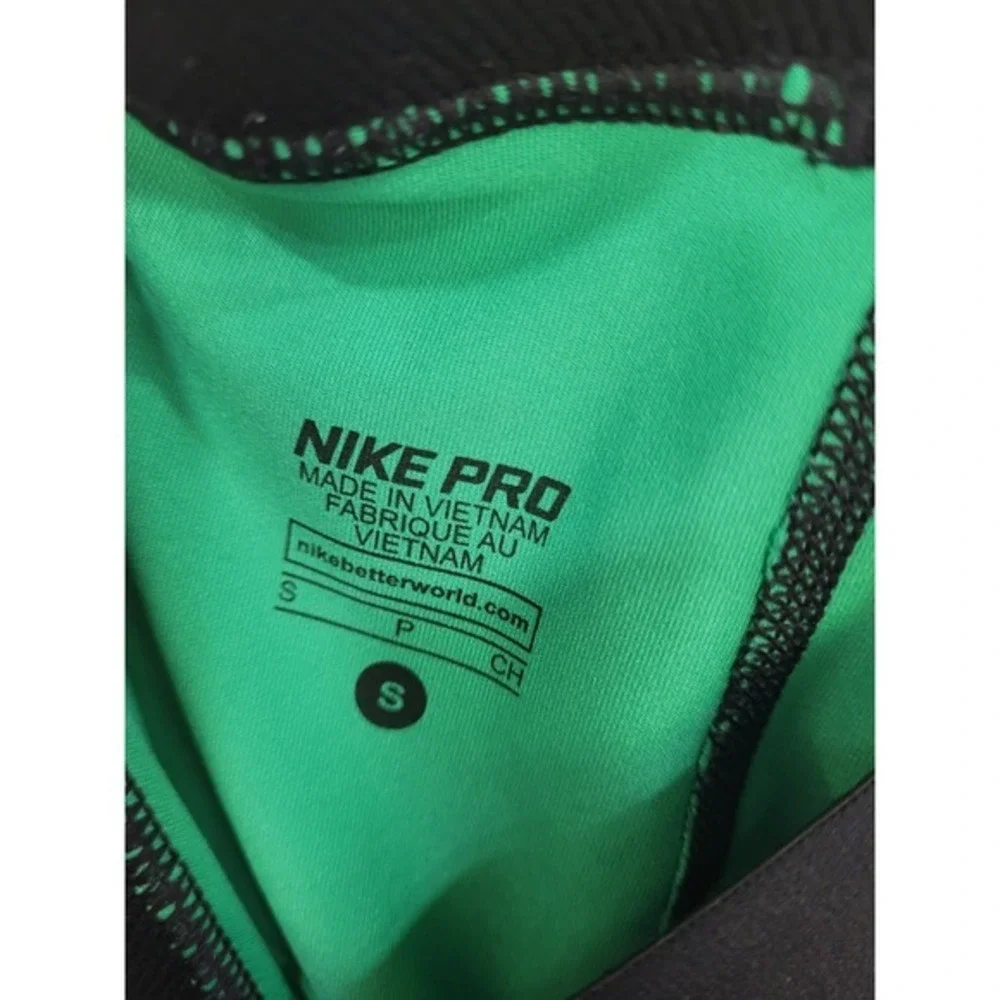 Nike Pro Dri-FIT Leggings Womens‎ S Green Blue Mosaic Print Mesh Capri #24